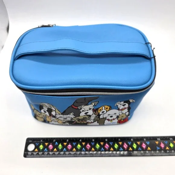Marc Tatro Dog Print Cosmetic Bag and Wallet Set Cute Puppy Travel Case NWT